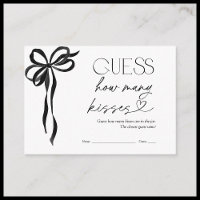 Guess How Many Kisses Black Bow Bridal Shower Game