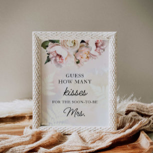 Guess How Many Kisses Bridal Shower Game Poster