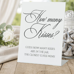 Guess How Many Kisses Bridal Shower Pedestal Sign