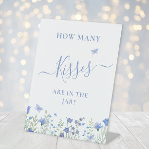 Guess How Many Kisses Bridal Shower Pedestal Sign