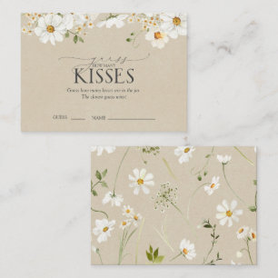 Guess How Many Kisses Daisy Bridal Shower Game Enclosure Card