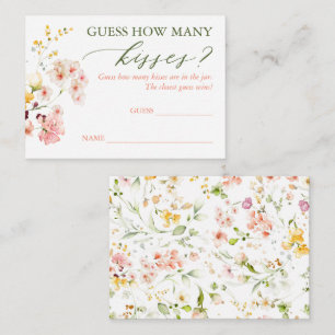 Guess How Many Kisses Game Cards - Wildflowers