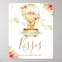 Guess How Many Kisses Game Sign Hot Air Balloon 