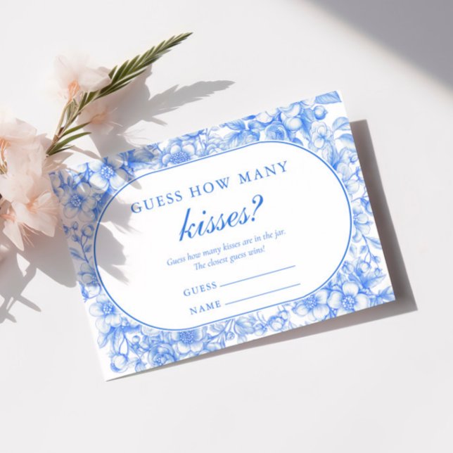 Guess How Many Kisses Game Victoria Something Blue Enclosure Card (Creator Uploaded)