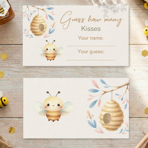 Guess How Many Kisses Gender Reveal Enclosure Card
