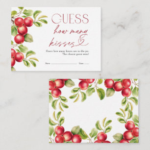 Guess How Many Kisses Modern Apple Bridal Shower Enclosure Card