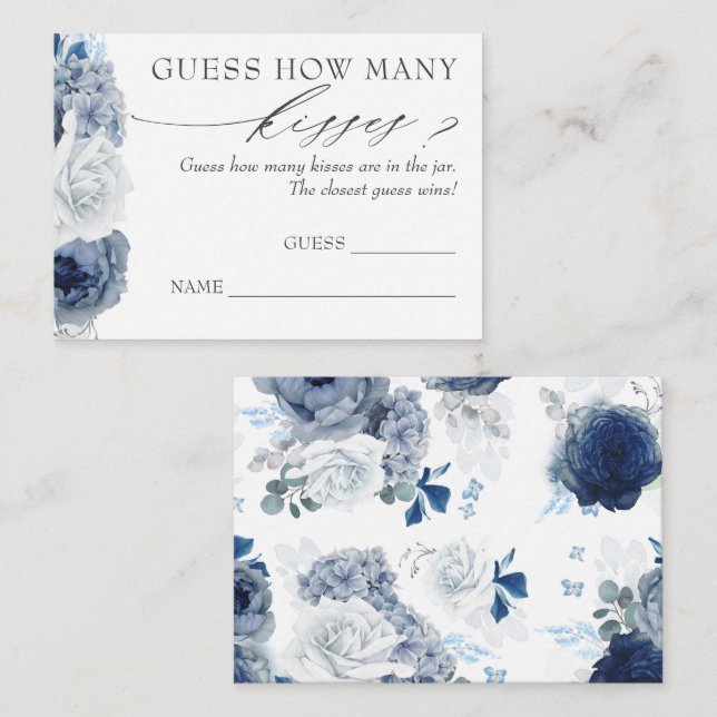 Guess How Many Kisses Pampas Grass Game Cards (Front/Back)