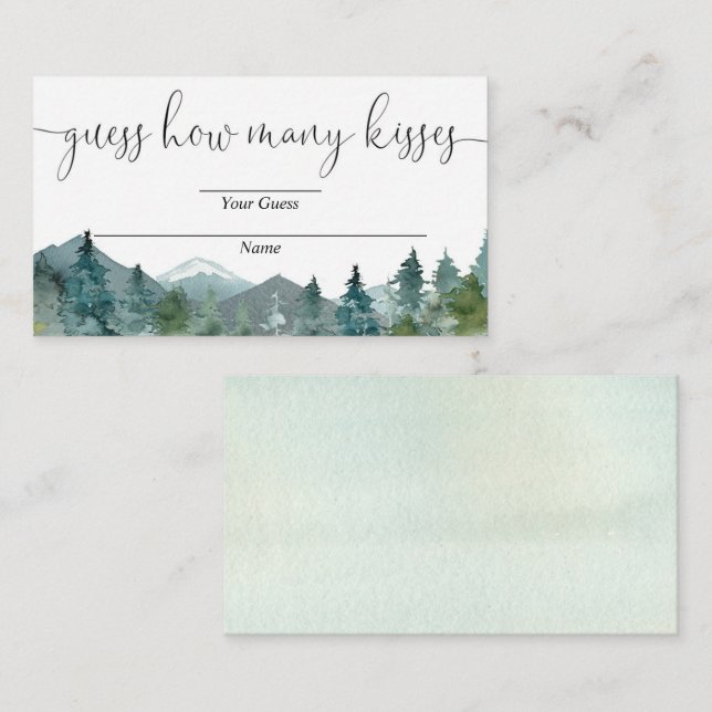Guess how many kisses rustic mountains card (Front/Back)
