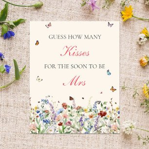 Guess How Many Kisses Sign   Bohemian Wildflowers