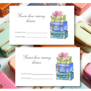 Guess how many kisses Travel bridal shower Enclosure Card