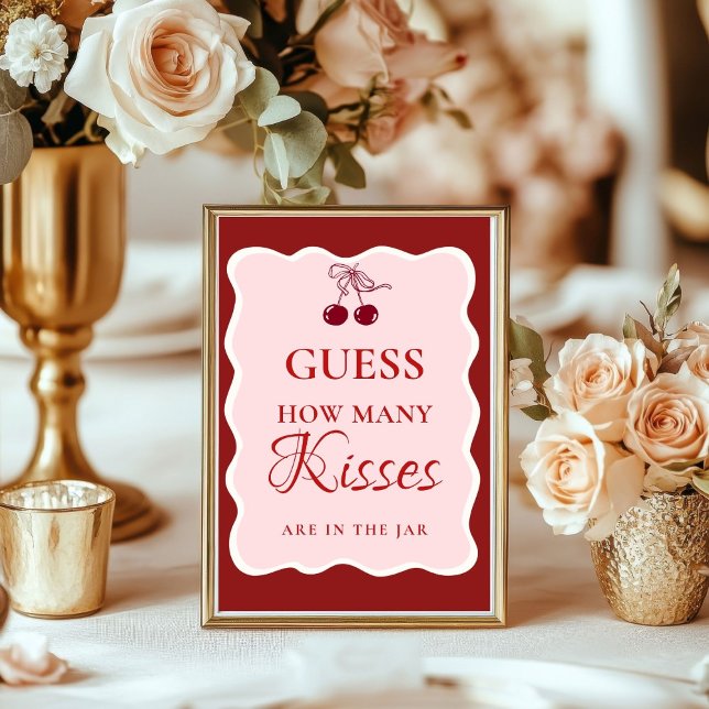 Guess how many Kisses valentine Bridal Shower Sign (Creator Uploaded)