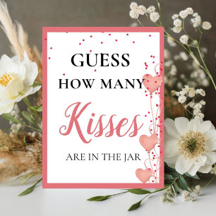 Guess how many Kisses valentine Bridal Shower Sign