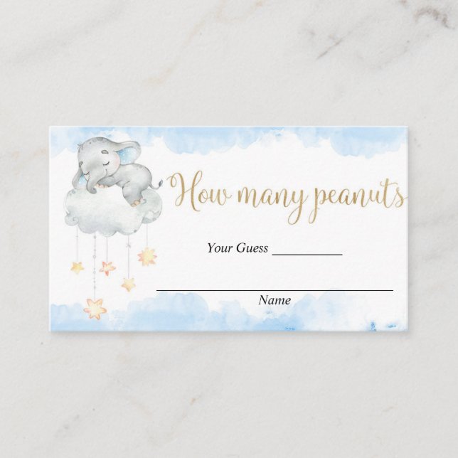 Guess how many peanuts cards inserts baby shower (Front)