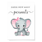 Guess How Many Peanuts Elephant Baby Girl Shower