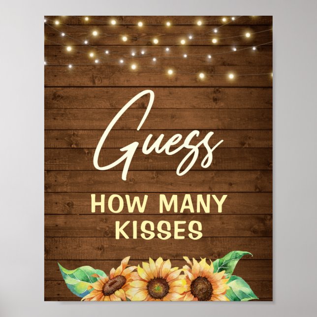 Guess How Many Peanuts Kisses Candies Sunflower Poster (Front)