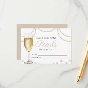 Guess How Many Pearls Prosecco Bridal Shower Game  Enclosure Card