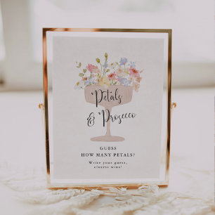 Guess how many petals bridal shower game poster