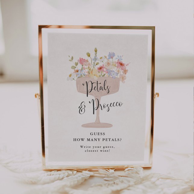 Guess how many petals bridal shower game poster (Creator Uploaded)