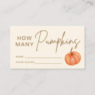 Guess How Many Pumpkins Baby Shower Game Enclosure Card