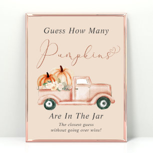 Guess How Many Pumpkins Baby Shower Game Poster