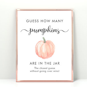 Guess How Many Pumpkins Baby Shower Game Poster