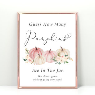 Guess How Many Pumpkins Baby Shower Game Poster