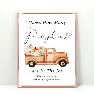 Guess How Many Pumpkins Baby Shower Game Poster