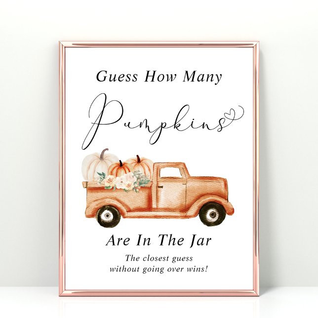 Guess How Many Pumpkins Baby Shower Game Poster (Creator Uploaded)