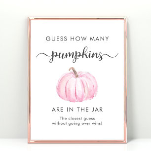 Guess How Many Pumpkins Baby Shower Game Poster
