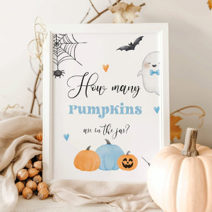 Guess how many pumpkins blue little Boo Poster
