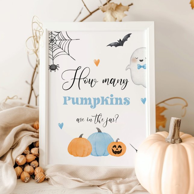 Guess how many pumpkins blue little Boo Poster (Creator Uploaded)