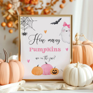 Guess how many pumpkins little Boo Poster