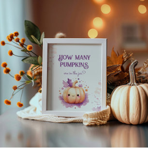 Guess how many pumpkins little pumpkin baby shower poster