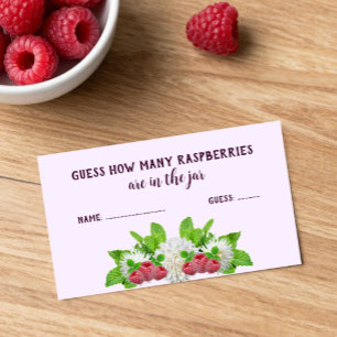 Guess How Many Raspberries Garden Bridal Shower Enclosure Card
