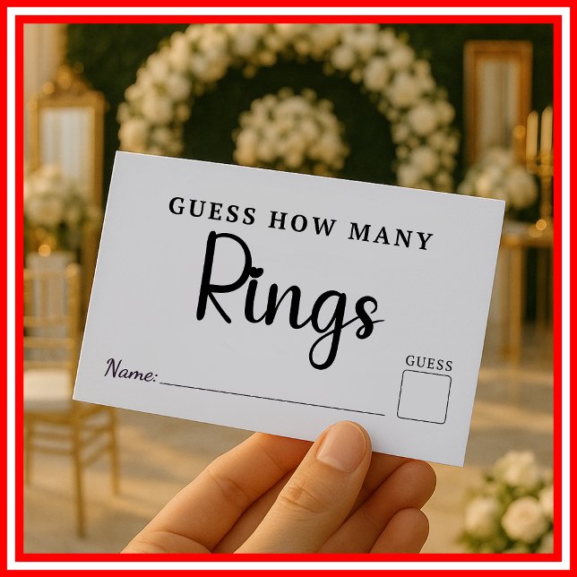 Guess How Many Rings Wedding Bridal Shower Game Enclosure Card (Creator Uploaded)