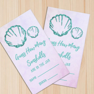Guess How Many Seashells Baby Shower Enclosure Card