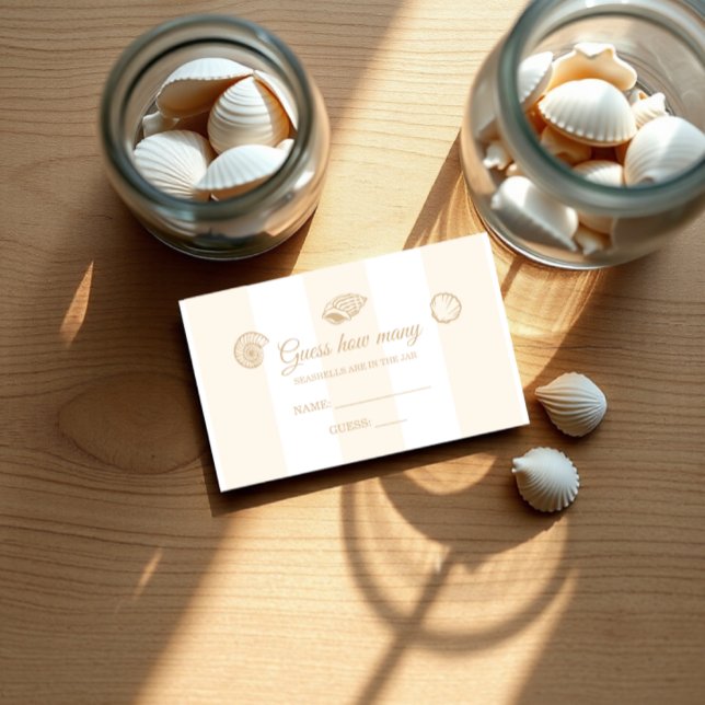 Guess How Many Seashells Bridal Shower Enclosure Card (Creator Uploaded)