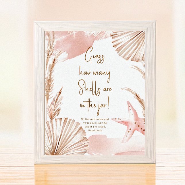 Guess how many shells baby shower game poster (Creator Uploaded)