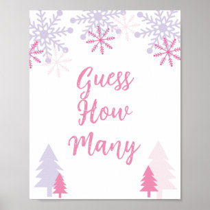 Guess How Many Sign Winter Baby Shower