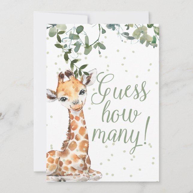 Guess How Many Small Baby Shower Poster Invitation (Front)