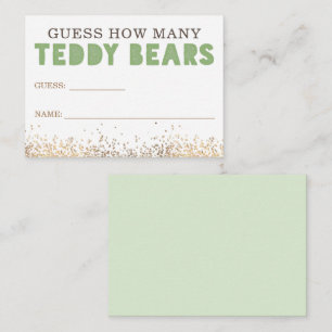 Guess How Many Teddy Bears Baby Shower Enclosure Card