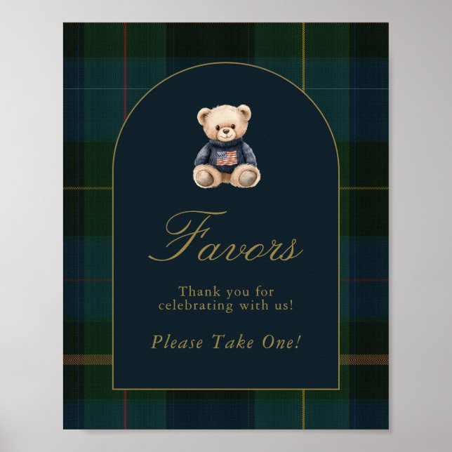 Guess How Many Teddy Bears Baby Shower Game Sign (Front)