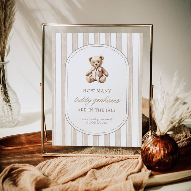 Guess How Many Teddy Grahams Baby Shower Game Sign (Creator Uploaded)