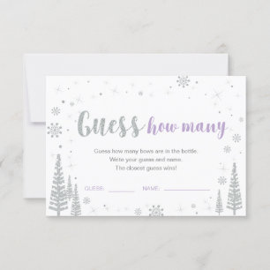 Guess How Many   Winter Baby Shower Game Invitation
