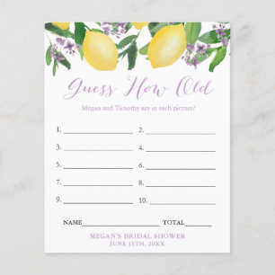 Guess How Old Bride Groom Bridal Shower Photo Game Flyer