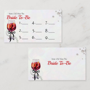Guess How Old the Bride-to-Be Game Response Card