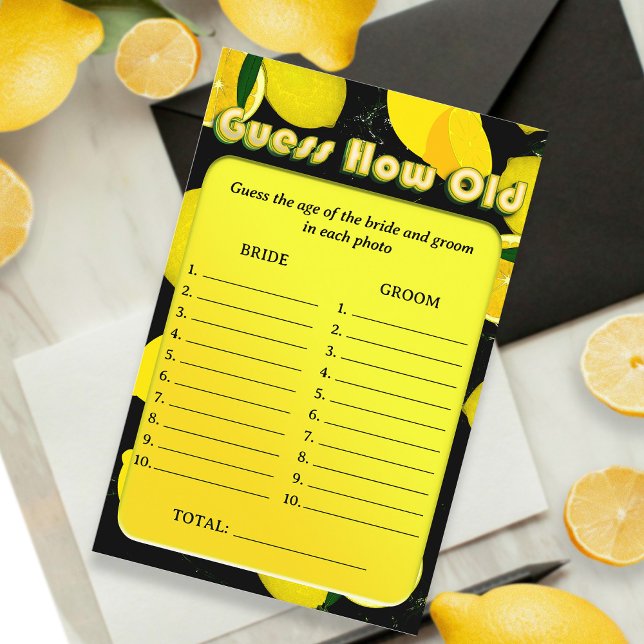 Guess How Old Were The Bride & Groom Lemon Black Flyer (Creator Uploaded)
