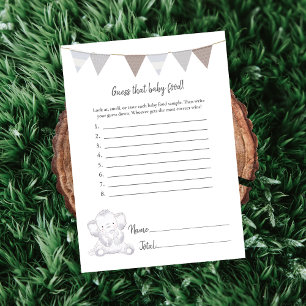 Guess That Baby Food Game Baby Elephant Card