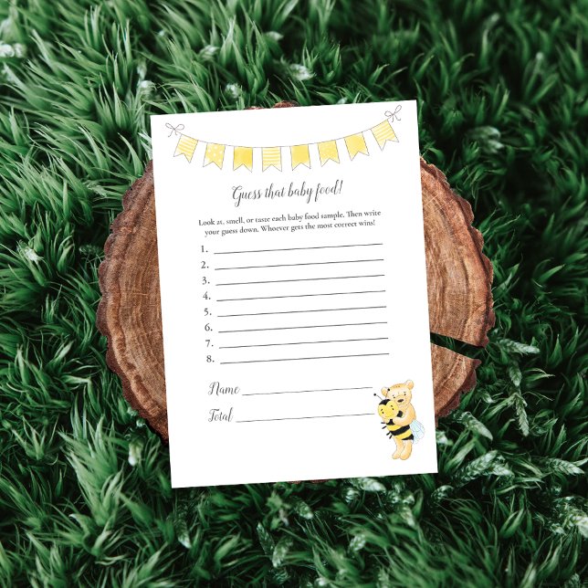 Guess That Baby Food Game Girl Teddy Bear Card (Creator Uploaded)