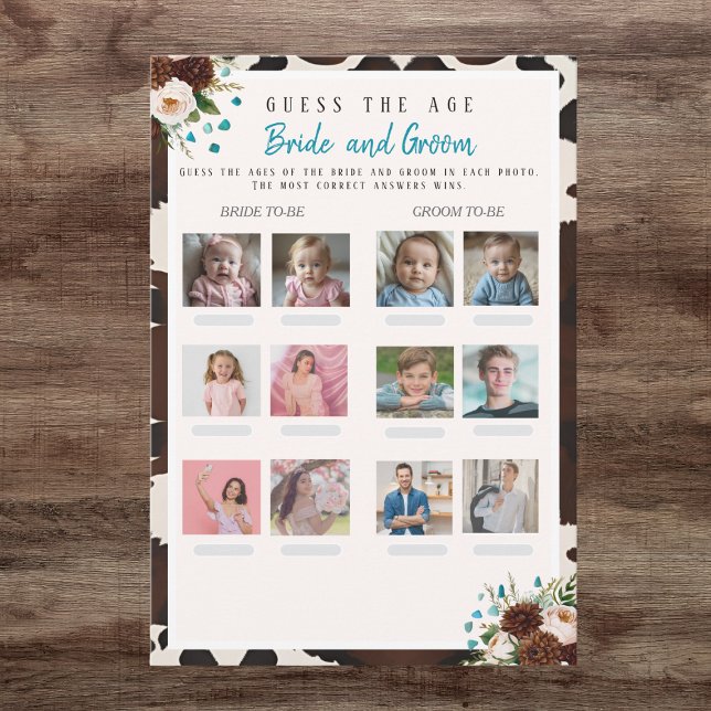 Guess the Age Bridal Shower Boho Wild Floral game Invitation (Guess the Age Bridal Shower Boho Wild Floral game)